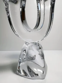Vintage Kristallglas Kerzenhalter von Jean Daum für Daum, Frankreich, 1960er