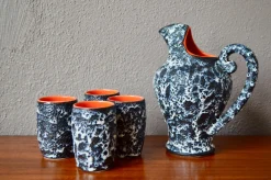 Vintage Krug und Tassen aus Keramik von Marius Musarra für Mabyjo, 1970er, 5er Set