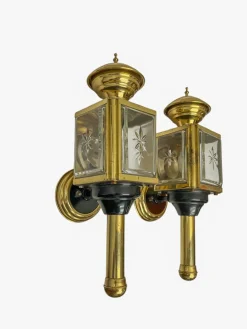 Vintage Kutschenlaterne Wandlampen, 1950er, 2er Set
