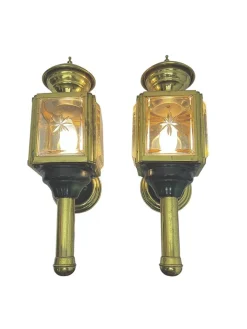 Vintage Kutschenlaterne Wandlampen, 1950er, 2er Set