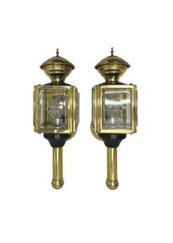 Vintage Kutschenlaterne Wandlampen, 1950er, 2er Set