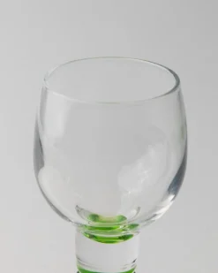 Vintage Limoncello Gläser mit Limettengrünen Stielen von Bormioli, Italien, 1980er, 11er Set