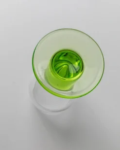 Vintage Limoncello Gläser mit Limettengrünen Stielen von Bormioli, Italien, 1980er, 11er Set
