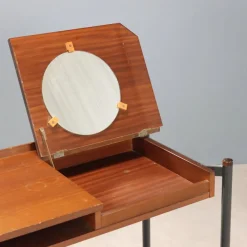 Vintage Mahogany Veneer Dressing Table, Italy, 1960s