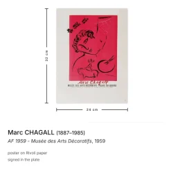 Vintage Marc Chagall Poster, 1959