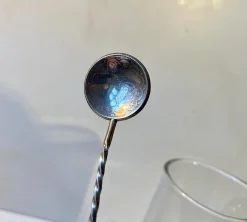 Vintage Martini Glaskanne mit türkischem Silberrührer, 1970er, 2er Set