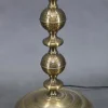 Vintage Messing Stehlampe mit Glasschirm, 1940er