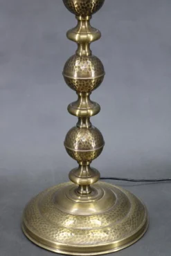 Vintage Messing Stehlampe mit Glasschirm, 1940er