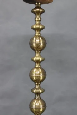 Vintage Messing Stehlampe mit Glasschirm, 1940er