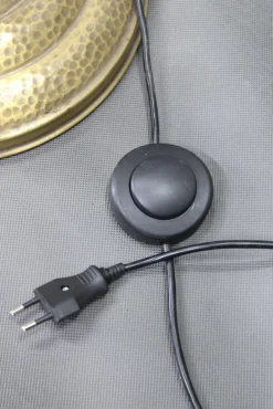 Vintage Messing Stehlampe mit Glasschirm, 1940er