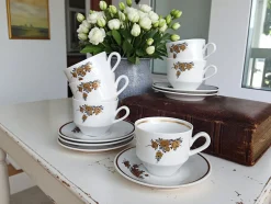 Vintage Mokkatassen-Set von Graf von Henneberg Ilmenau, 1960er, 8er Set