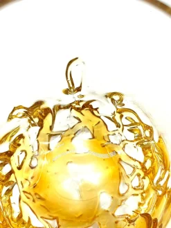 Vintage Mundgeblasener Bernstein Glas Bierkrug, Skandinavien, 1960er