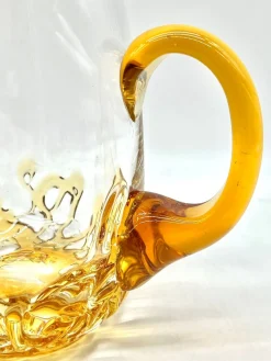 Vintage Mundgeblasener Bernstein Glas Bierkrug, Skandinavien, 1960er