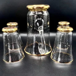 Vintage Murano Glas Limonade Set mit Bullicante Technik & Gold Verzierungen, 1950er, 5 . Set