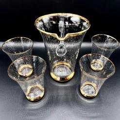 Vintage Murano Glas Limonade Set mit Bullicante Technik & Gold Verzierungen, 1950er, 5 . Set