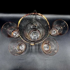 Vintage Murano Glas Limonade Set mit Bullicante Technik & Gold Verzierungen, 1950er, 5 . Set