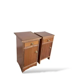 Vintage Nachtschränke aus Holz, 2er Set