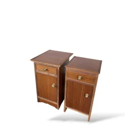 Vintage Nachtschränke aus Holz, 2er Set