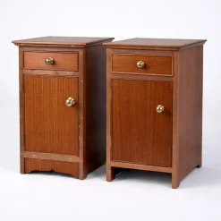 Vintage Nachtschränke aus Holz, 2er Set