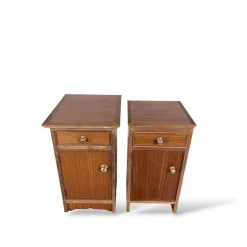 Vintage Nachtschränke aus Holz, 2er Set