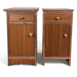 Vintage Nachtschränke aus Holz, 2er Set
