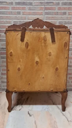 Vintage Nachttisch aus Bronze & Holz, 1966