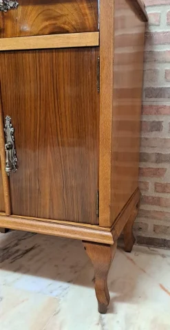 Vintage Nachttisch aus Bronze & Holz, 1966