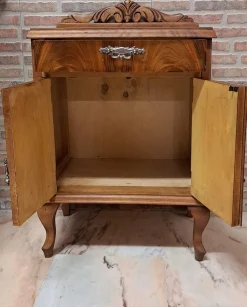 Vintage Nachttisch aus Bronze & Holz, 1966