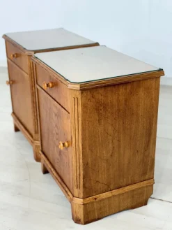 Vintage Nachttische aus Holz, 2er Set