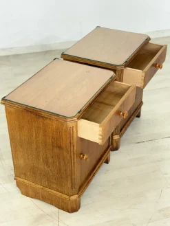 Vintage Nachttische aus Holz, 2er Set