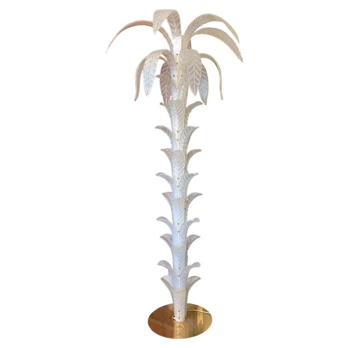 Vintage Opalino Palm Tree Murano Glas Stehlampe von Simoeng