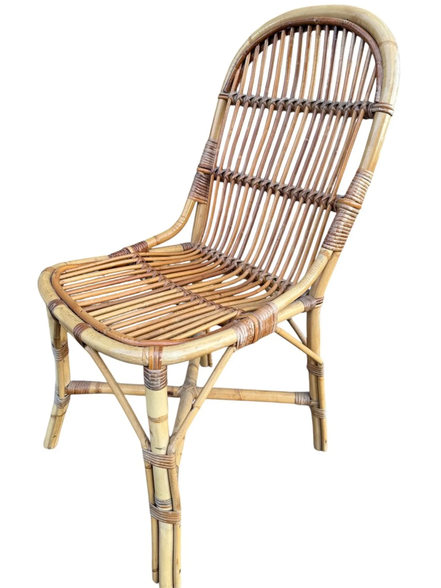 Vintage Rattan Stühle, 1960er, 4er Set