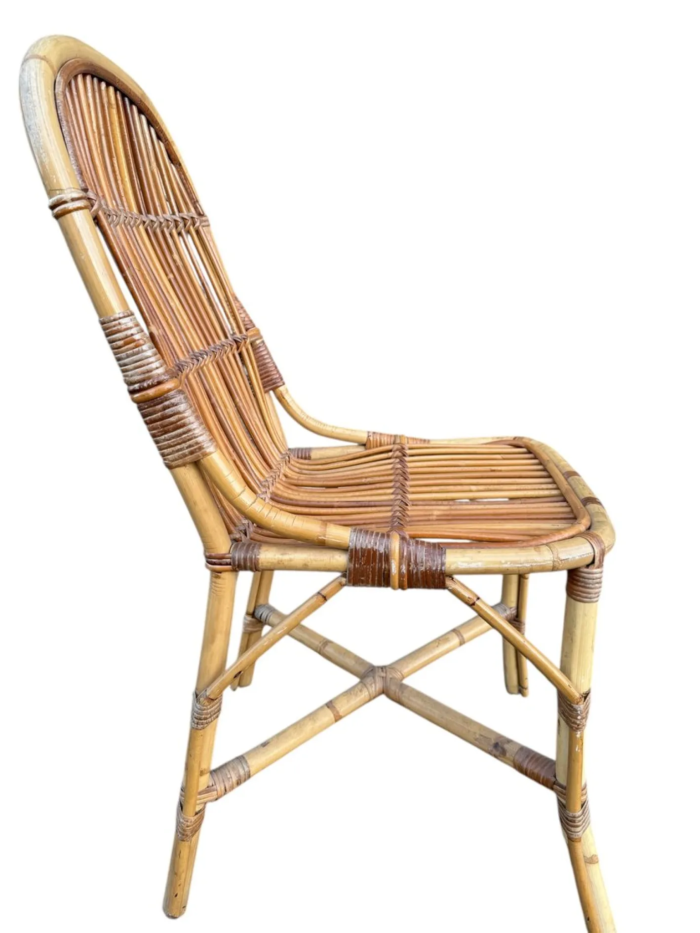 Vintage Rattan Stühle, 1960er, 4er Set