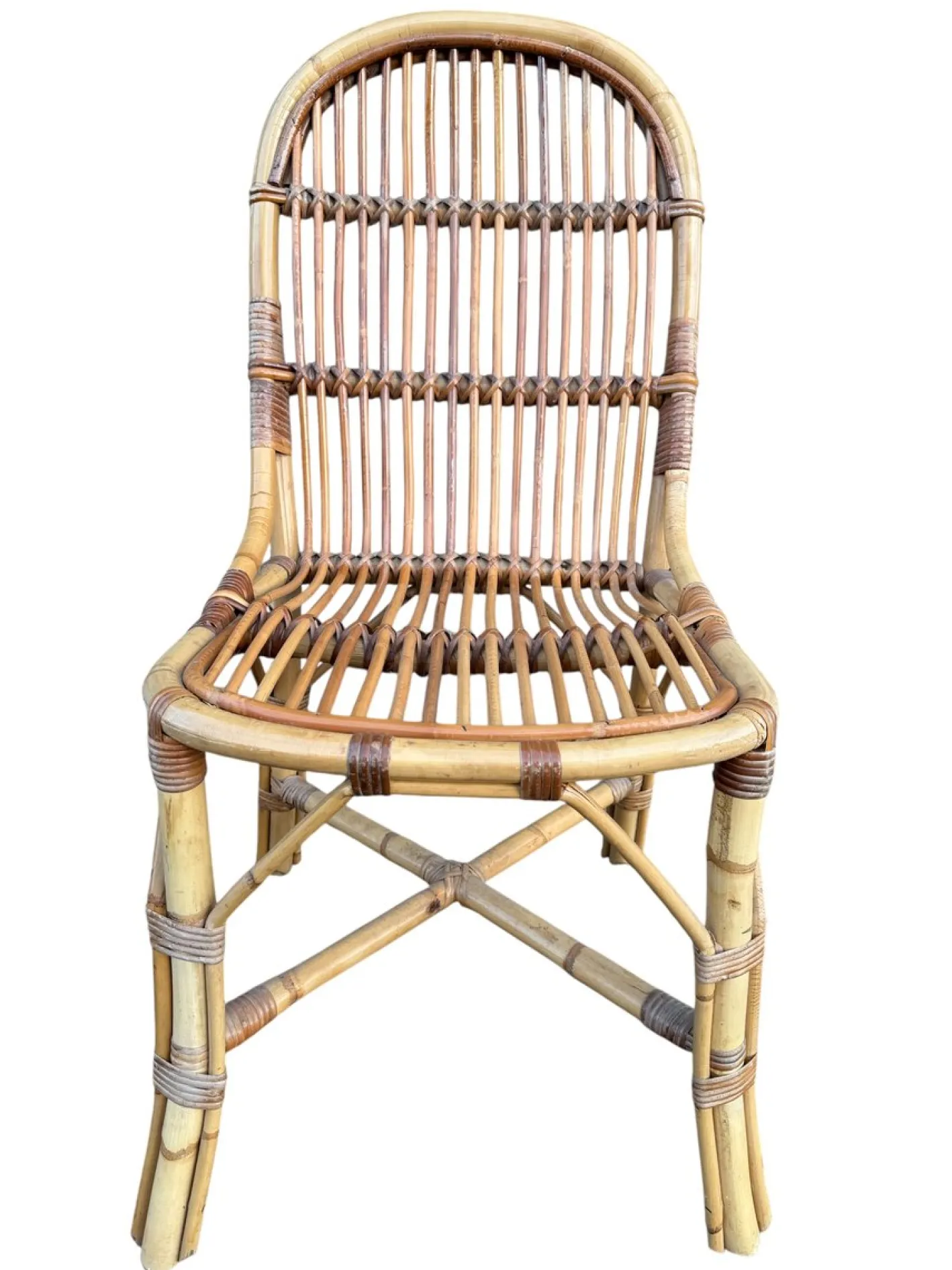 Vintage Rattan Stühle, 1960er, 4er Set