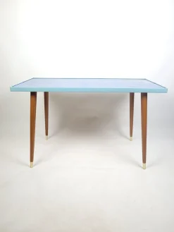 Vintage Rockabilly Couchtisch mit Blauer Lackierung, 1950er