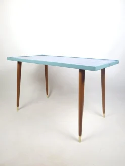 Vintage Rockabilly Couchtisch mit Blauer Lackierung, 1950er