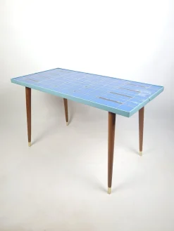 Vintage Rockabilly Couchtisch mit Blauer Lackierung, 1950er