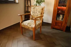 Vintage Salon Sessel mit floralem Muster, 1940er