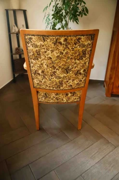 Vintage Salon Sessel mit floralem Muster, 1940er