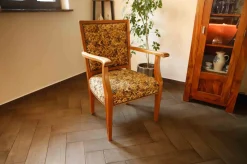 Vintage Salon Sessel mit floralem Muster, 1940er