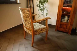Vintage Salon Sessel mit floralem Muster, 1940er