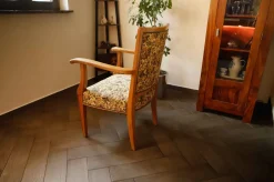 Vintage Salon Sessel mit floralem Muster, 1940er