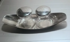 Vintage Salz & Pfeffer Geschirr von Wilhelm Wagenfeld für WMF, 1960er, 3er Set