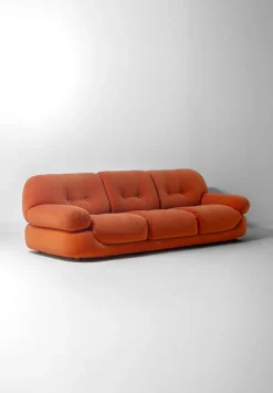 Vintage Sapporo Drei-Sitzer Sofa aus Wildleder von Mobil Girgi, 1970er