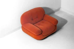 Vintage Sapporo Drei-Sitzer Sofa aus Wildleder von Mobil Girgi, 1970er