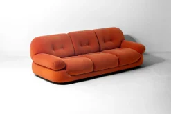 Vintage Sapporo Drei-Sitzer Sofa aus Wildleder von Mobil Girgi, 1970er