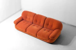 Vintage Sapporo Drei-Sitzer Sofa aus Wildleder von Mobil Girgi, 1970er