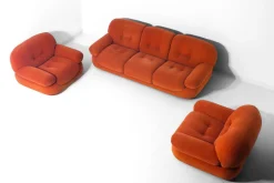 Vintage Sapporo Drei-Sitzer Sofa aus Wildleder von Mobil Girgi, 1970er