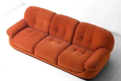 Vintage Sapporo Drei-Sitzer Sofa aus Wildleder von Mobil Girgi, 1970er