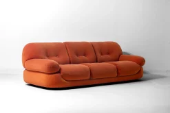 Vintage Sapporo Drei-Sitzer Sofa aus Wildleder von Mobil Girgi, 1970er